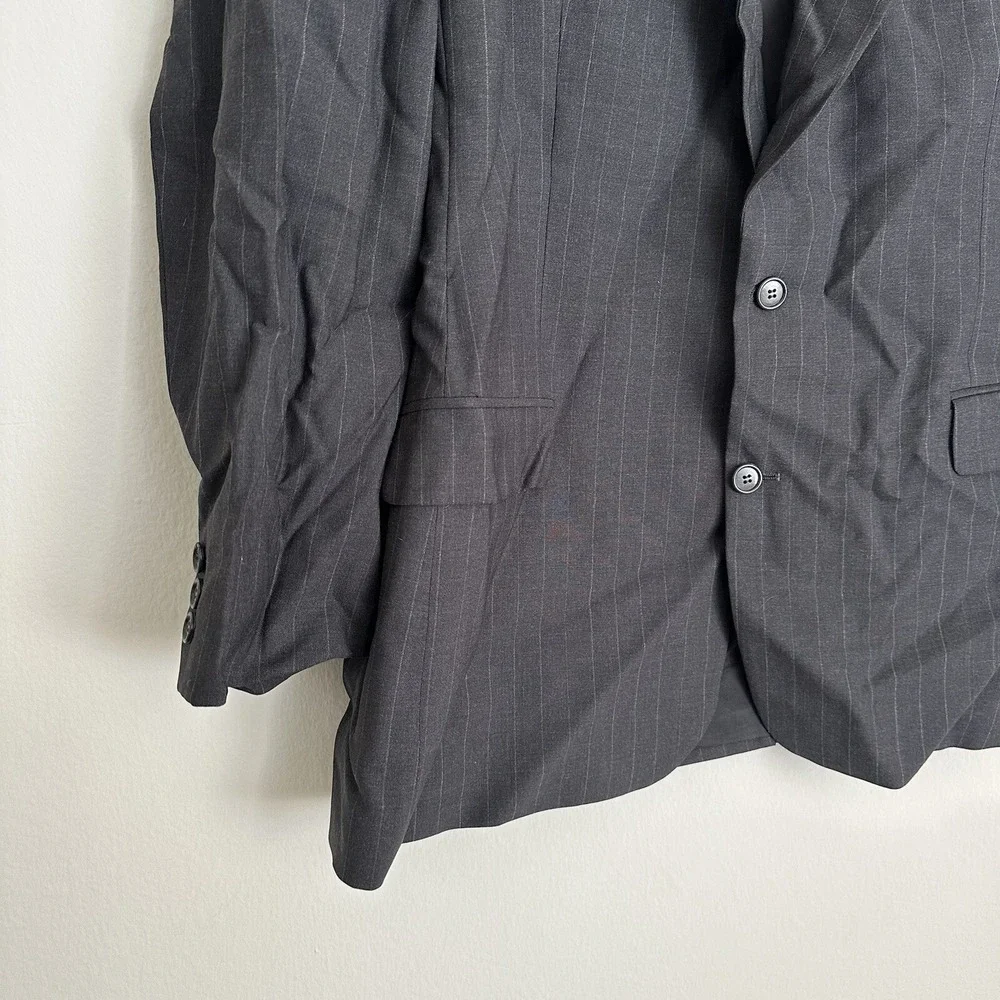 Men's Brooks‎ Brothers BROOKSEASE Dark Grey Pinstripe Blazer Sportcoat Sz 43R